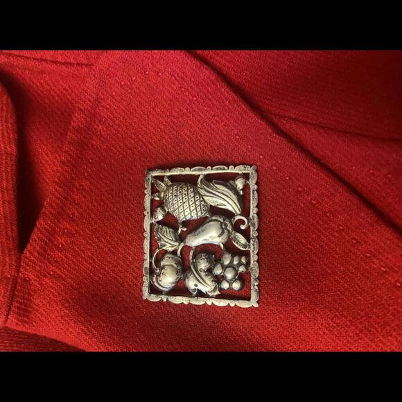 Vintage Sterling Silver Fruit Motif Pendant - Picture 7 of 7